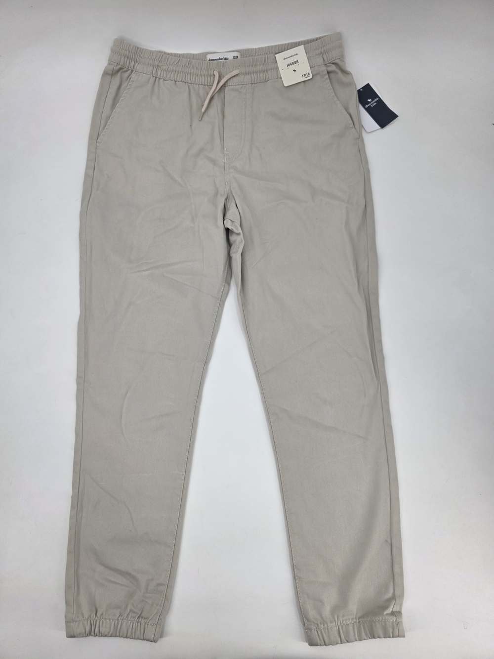 abercrombie kids Boys Beige Jogger Pants Size 17/18 NWT